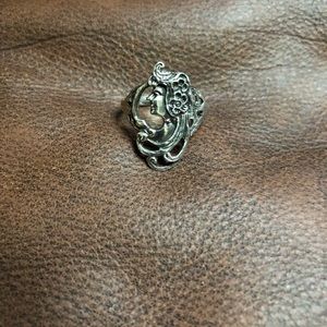 Vintage Sterling Silver Art Nouveau Ring